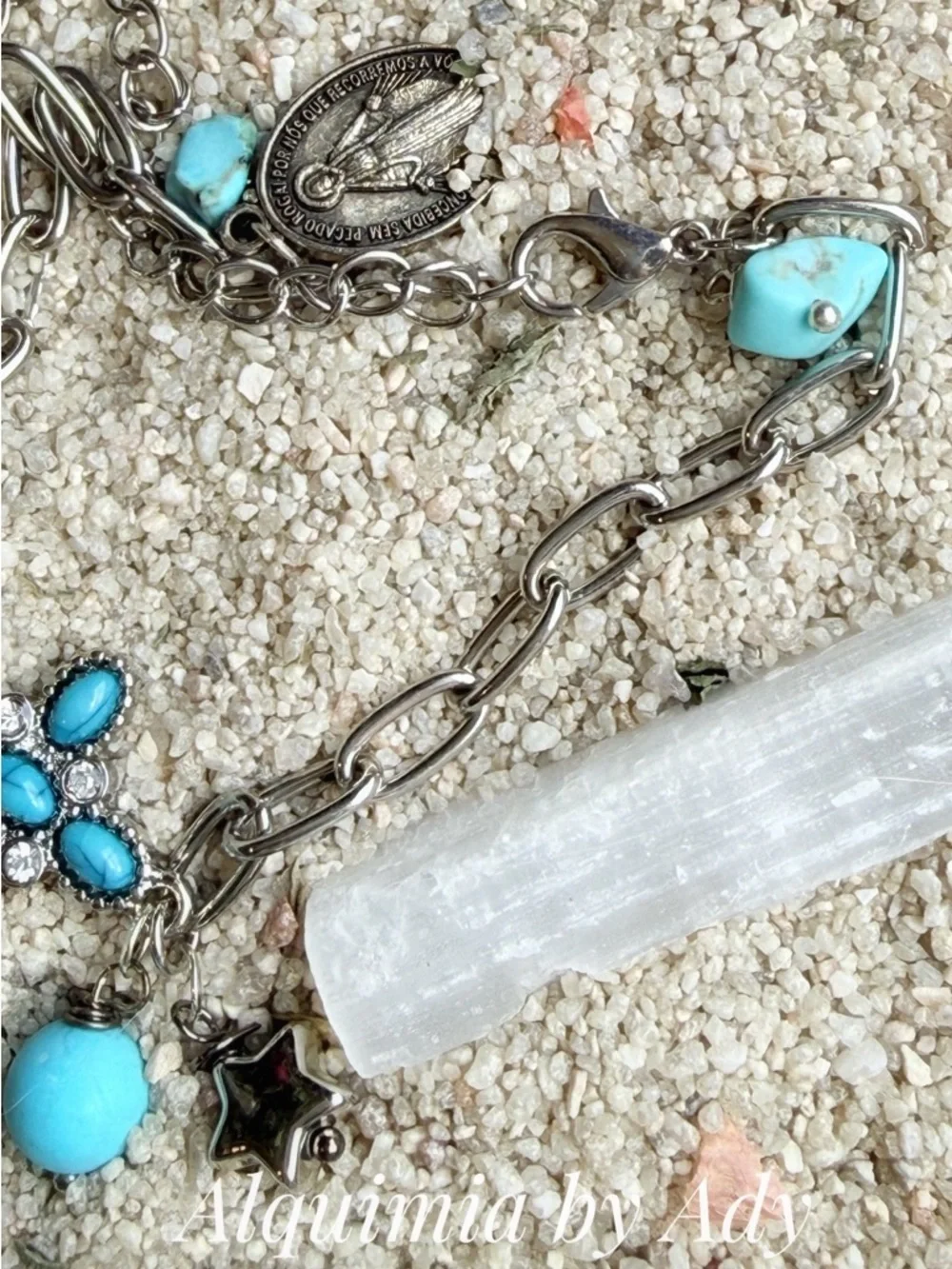 WALKING ON SHELLS 🐚 Turquoise and Silver Charm Bracelet